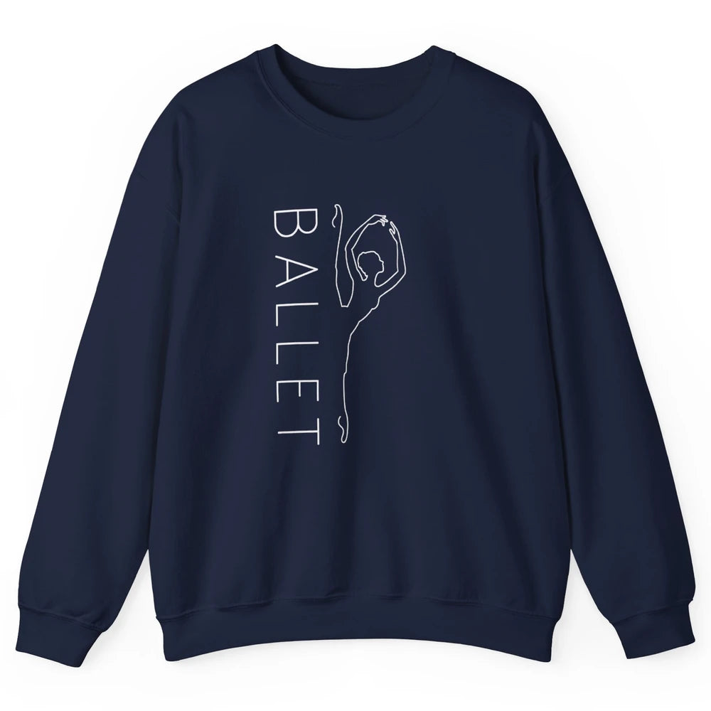 Ballet Girl On Pointe Minimalist Ballerina Dancer Dancing Unisex Crewneck Sweatshirt