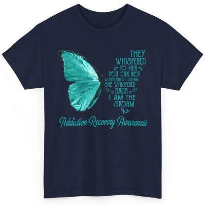 Addiction Recovery Awareness Ribbon Butterfly I'm The Storm Classic Unisex T-Shirt