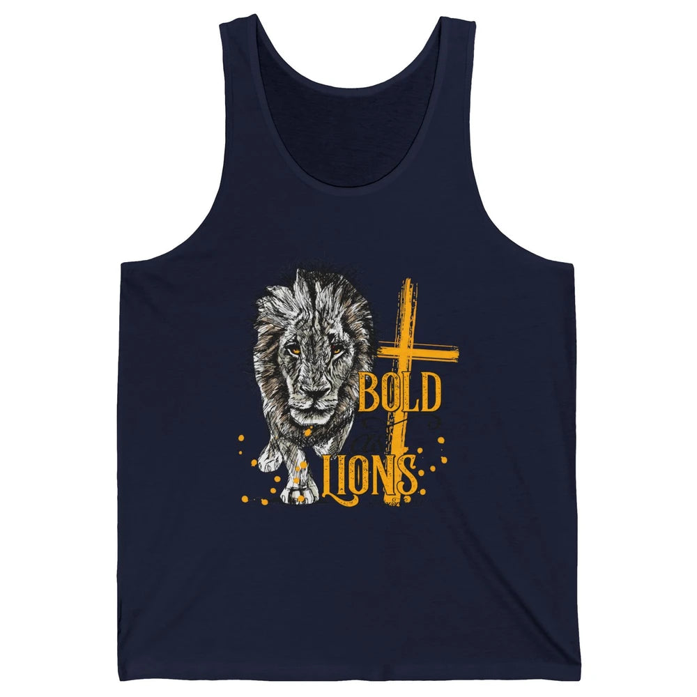 Bold As Lion Of Judah Bible Verse Christian Faith Religious Unisex Jersey Tank