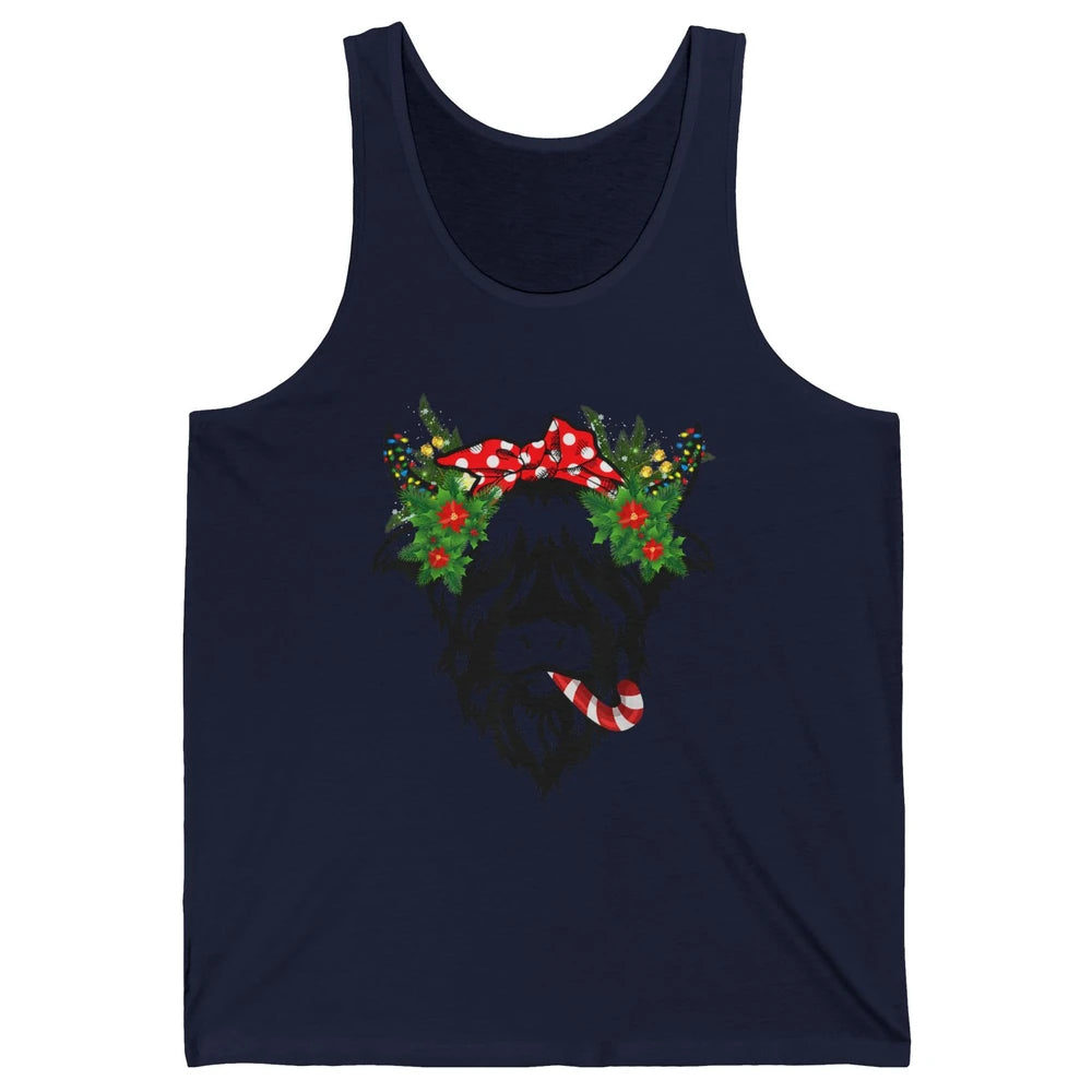 Highland Cow Funny Christmas Tree Xmas Farming Farm Animal Unisex Jersey Tank