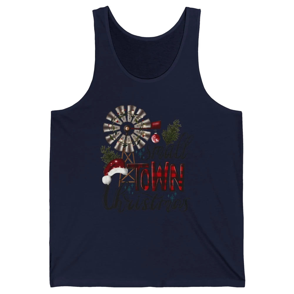 Retro Small Town Christmas Western Hometown Christmas Unisex Jersey Tank