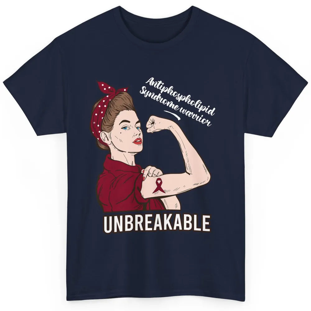 Antiphospholipid Syndrome Ribbon Strong Woman Unbreakable Classic Unisex T-Shirt