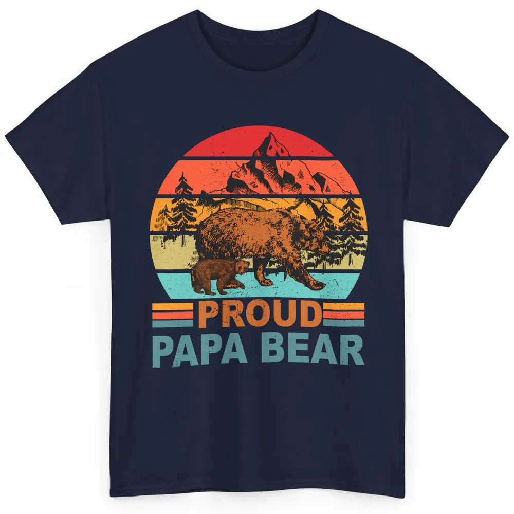 Vintage Mountain Proud Papa Bear Baby Bear Fathers Day Classic Unisex T-Shirt