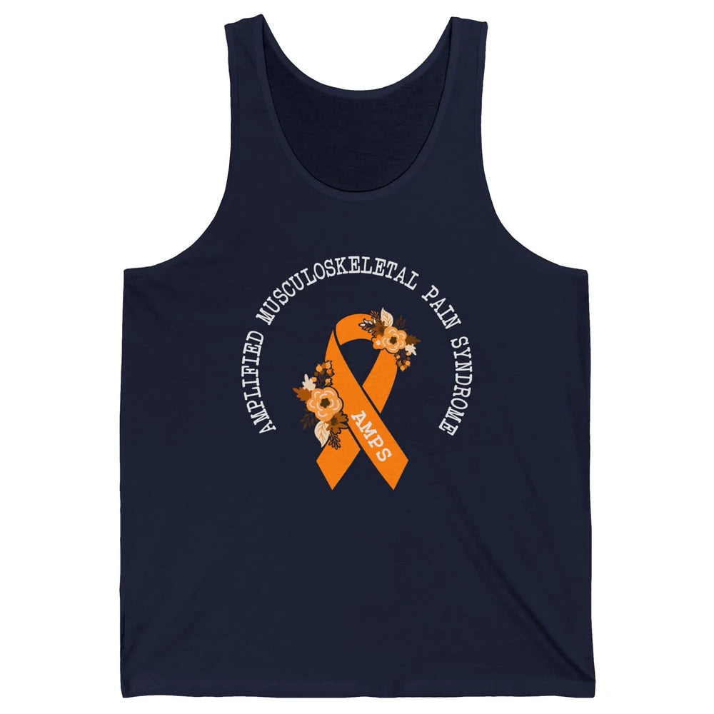 Amplified Musculoskeletal Pain Syndrome AMPS Orange Ribbon Unisex Jersey Tank