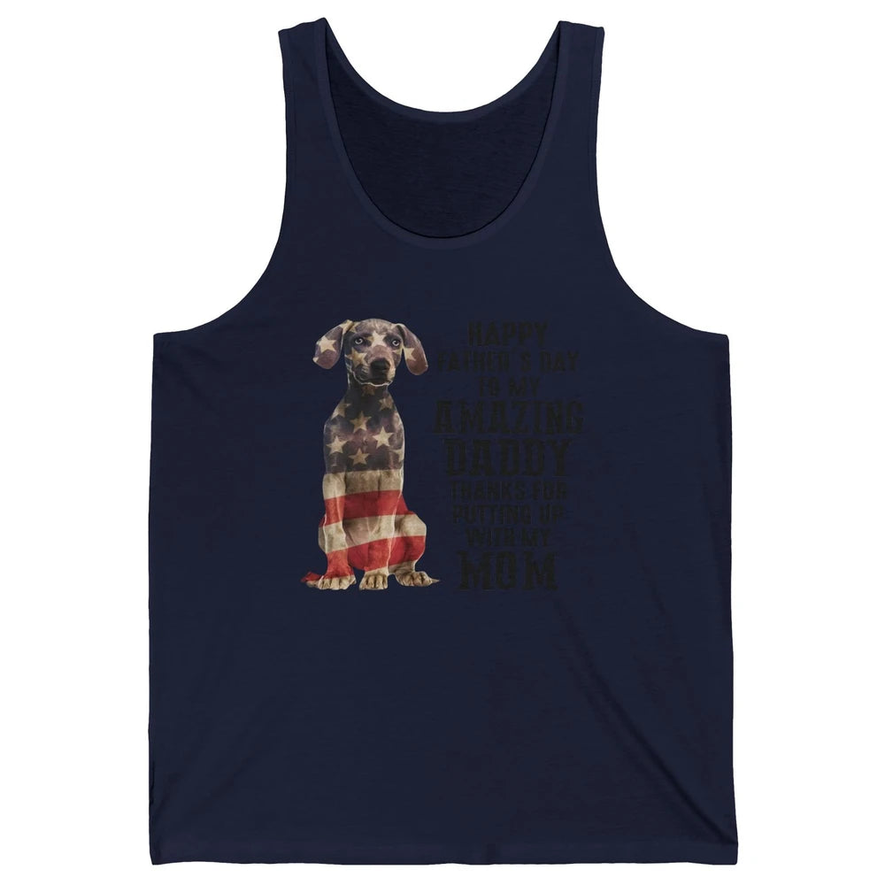 US Flag Weimaraner Dad Happy Fathers Day To My Amazing Daddy Unisex Jersey Tank