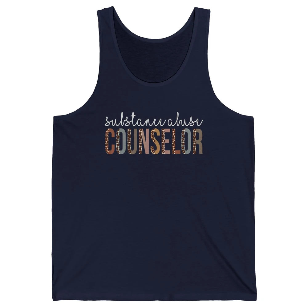 Substance Abuse Awareness Day Counselor Leopard Appreciation Unisex Jersey Tank