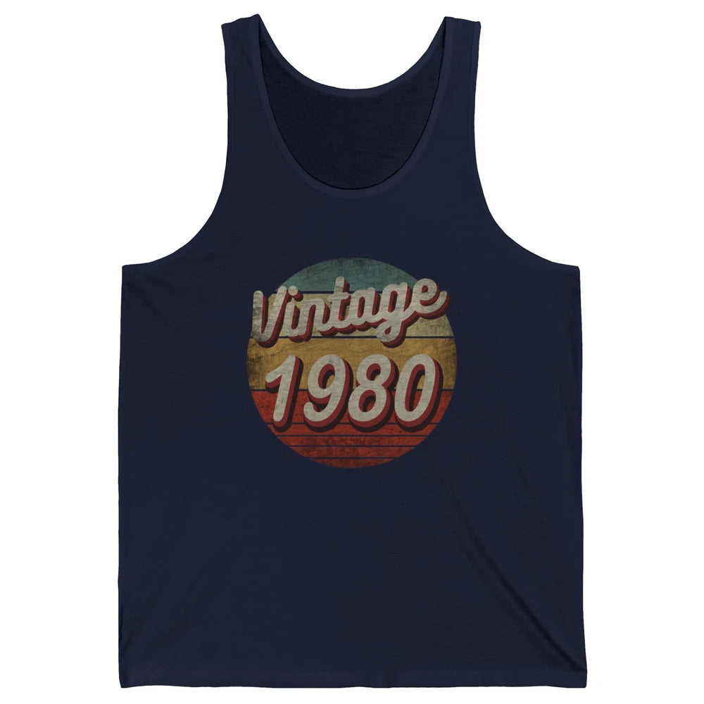 Retro Vintage 1980 Men Women Birthday Gift Born In 1980s Unisex Jersey Tank