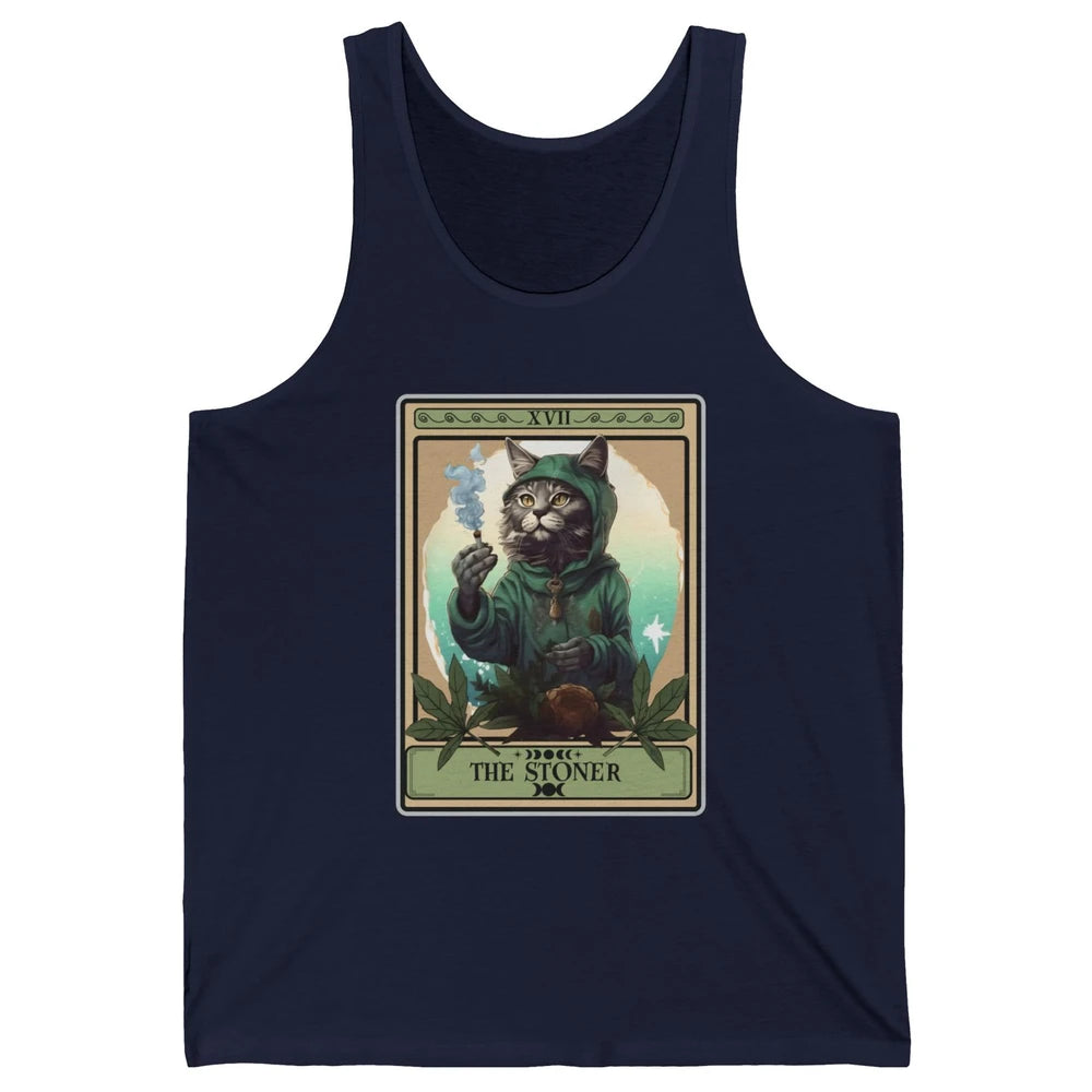 Vintage The Stoner Cat Tarot Card Weed Cannabis Marijuana Unisex Jersey Tank