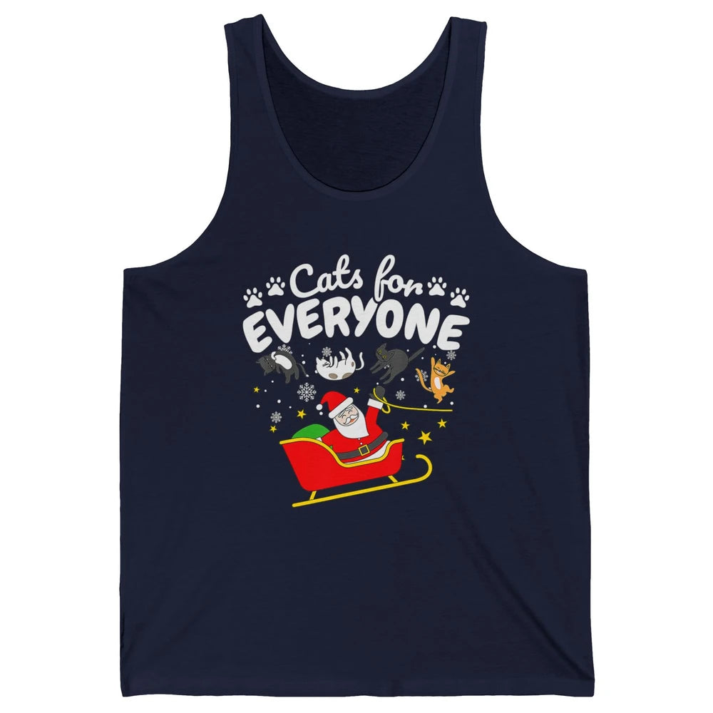 Merry Christmas Funny Cat For Everyone Santa Claus Reindeer Unisex Jersey Tank