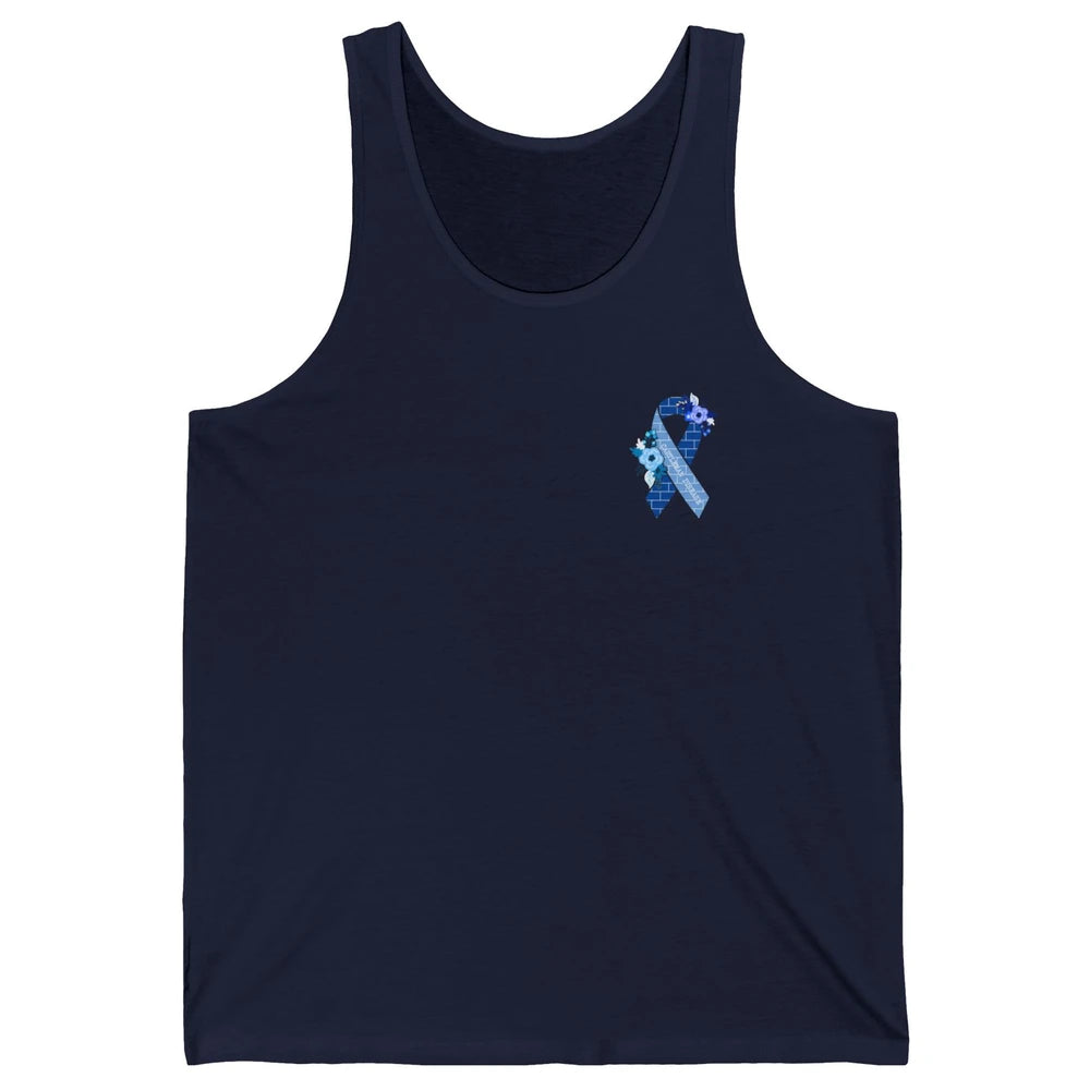 Castleman Disease Awareness Floral Blue Ribbon Rare Disease Unisex Jersey Tank