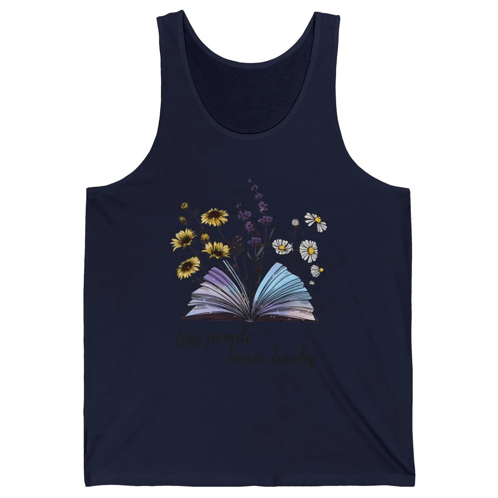 Aesthetic Less People More Books Literature Gothic Reader Unisex Jersey Tank