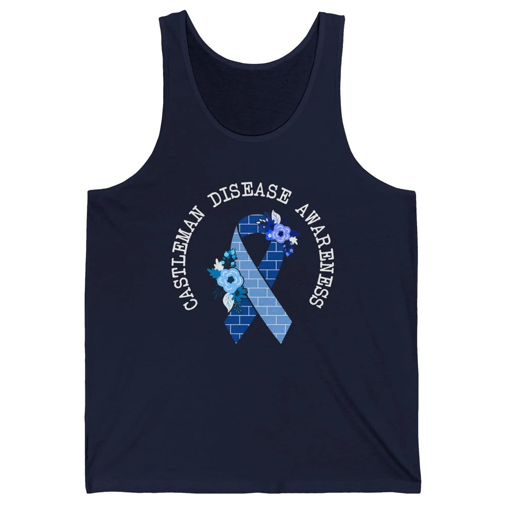 Castleman Disease Awareness Floral Blue Ribbon Rare Disease Unisex Jersey Tank