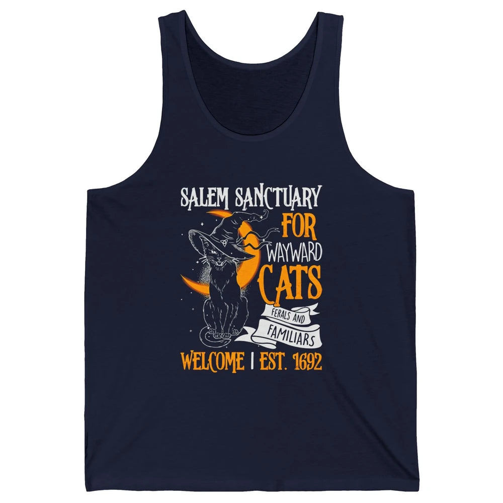 Witch Cat Salem Sanctuary Witch City Halloween Gothic Cat Unisex Jersey Tank