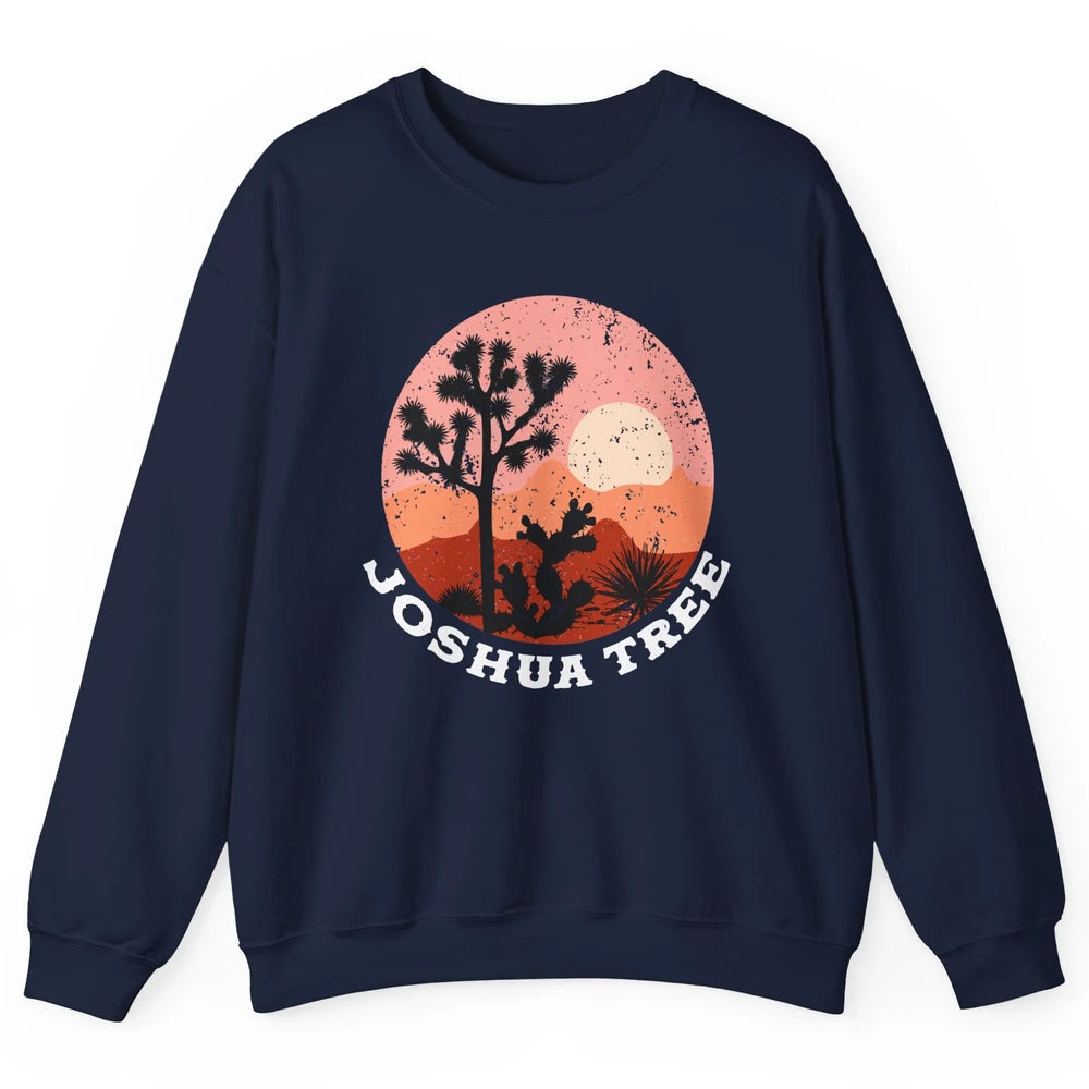 Vintage Desert Sunset Joshua Tree Hippie Girl Inspirational Unisex Crewneck Sweatshirt