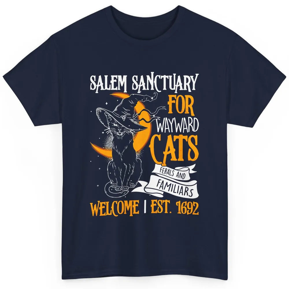 Witch Cat Salem Sanctuary Witch City Halloween Gothic Cat Classic Unisex T-Shirt