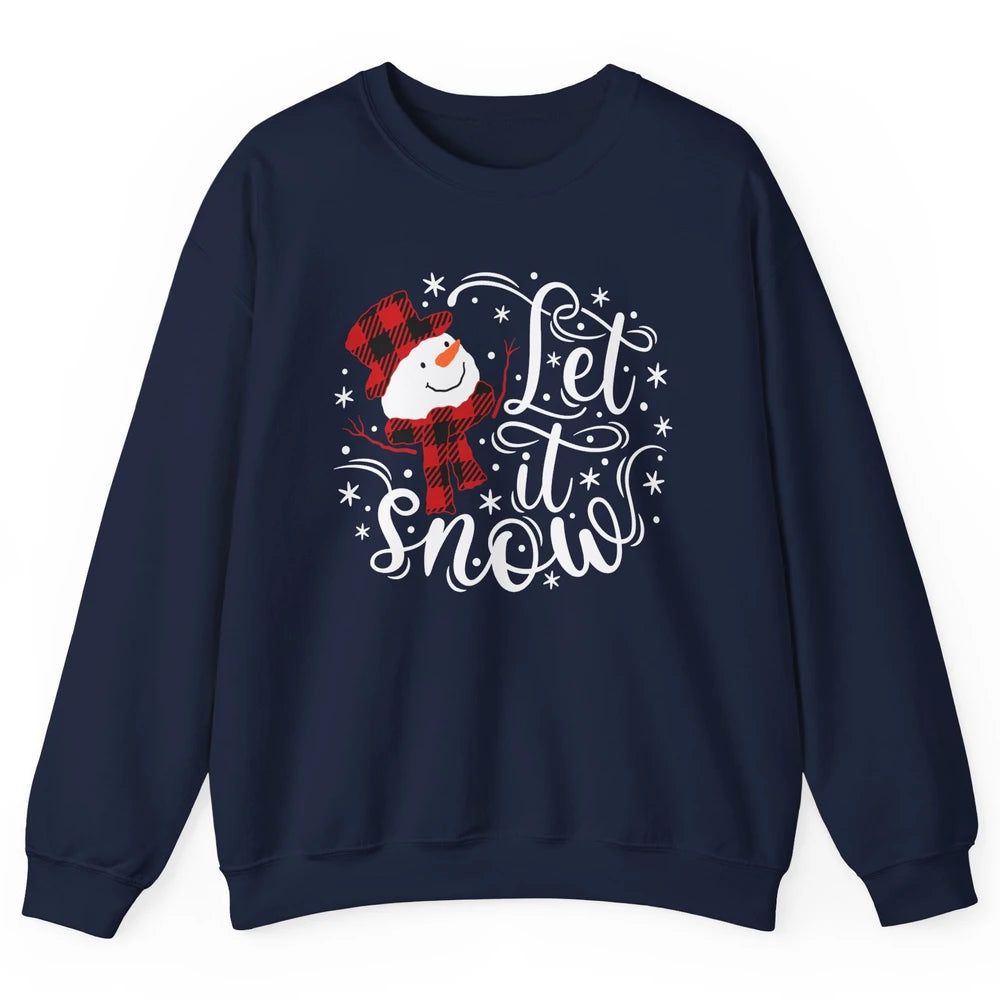 Funny Snowman Let It Snow Snowflakes Holiday Merry Christmas Unisex Crewneck Sweatshirt