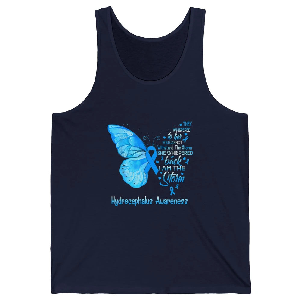 The Storm Butterfly Blue Warrior Hydrocephalus Cancer Month Unisex Jersey Tank