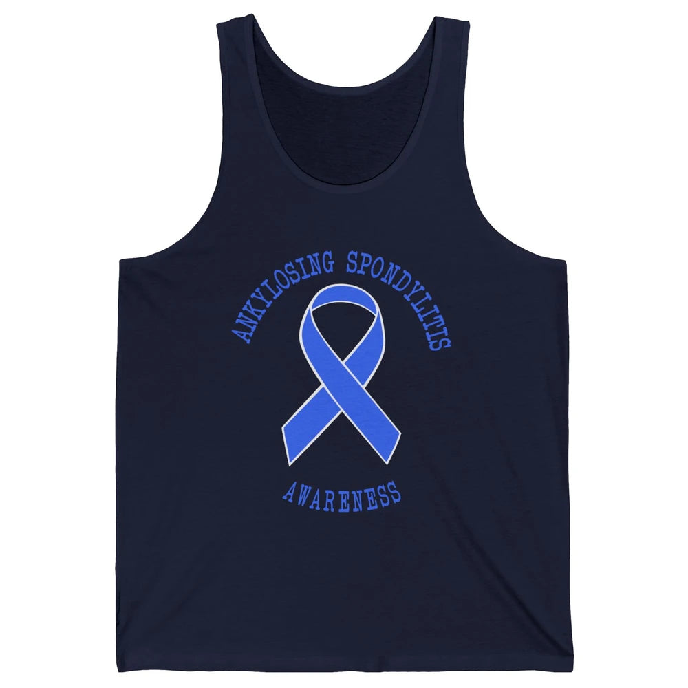 Ankylosing Spondylitis Awareness Support Blue Ribbon Gift Unisex Jersey Tank