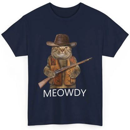 Funny Cat Cowboy Costume Meowdy Western Country Cat Lovers Classic Unisex T-Shirt