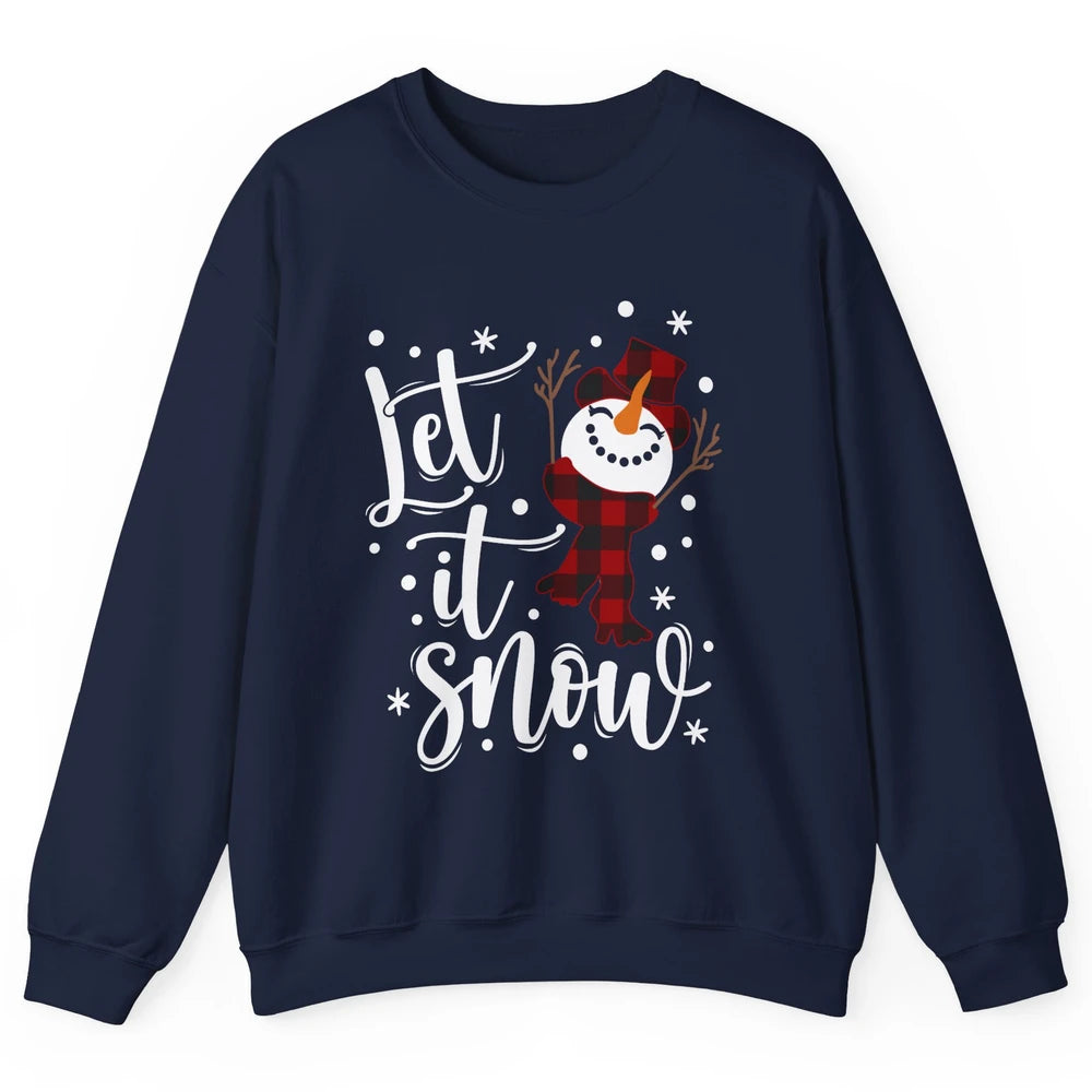 Funny Snowman Let It Snow Snowflakes Merry Christmas Unisex Crewneck Sweatshirt