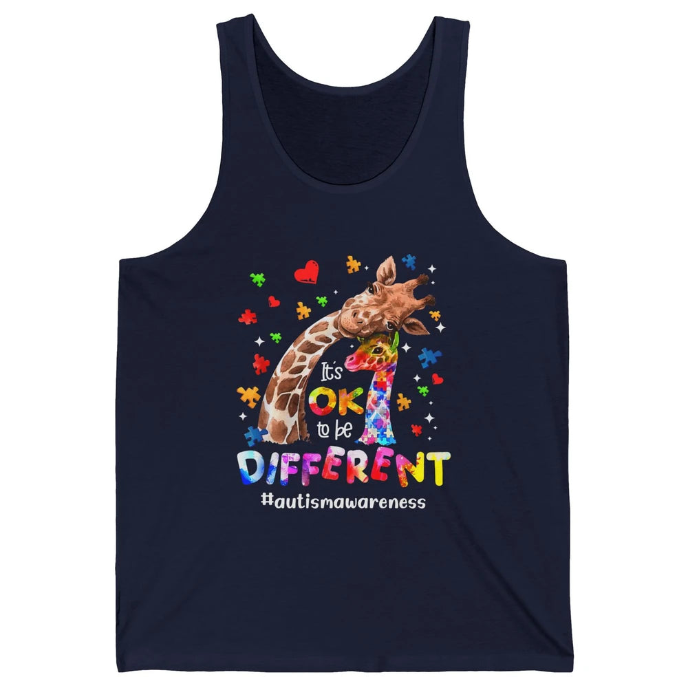 Autism Giraffe Mom It's Okay To Be Different Neurodiversity Unisex Jersey Tank