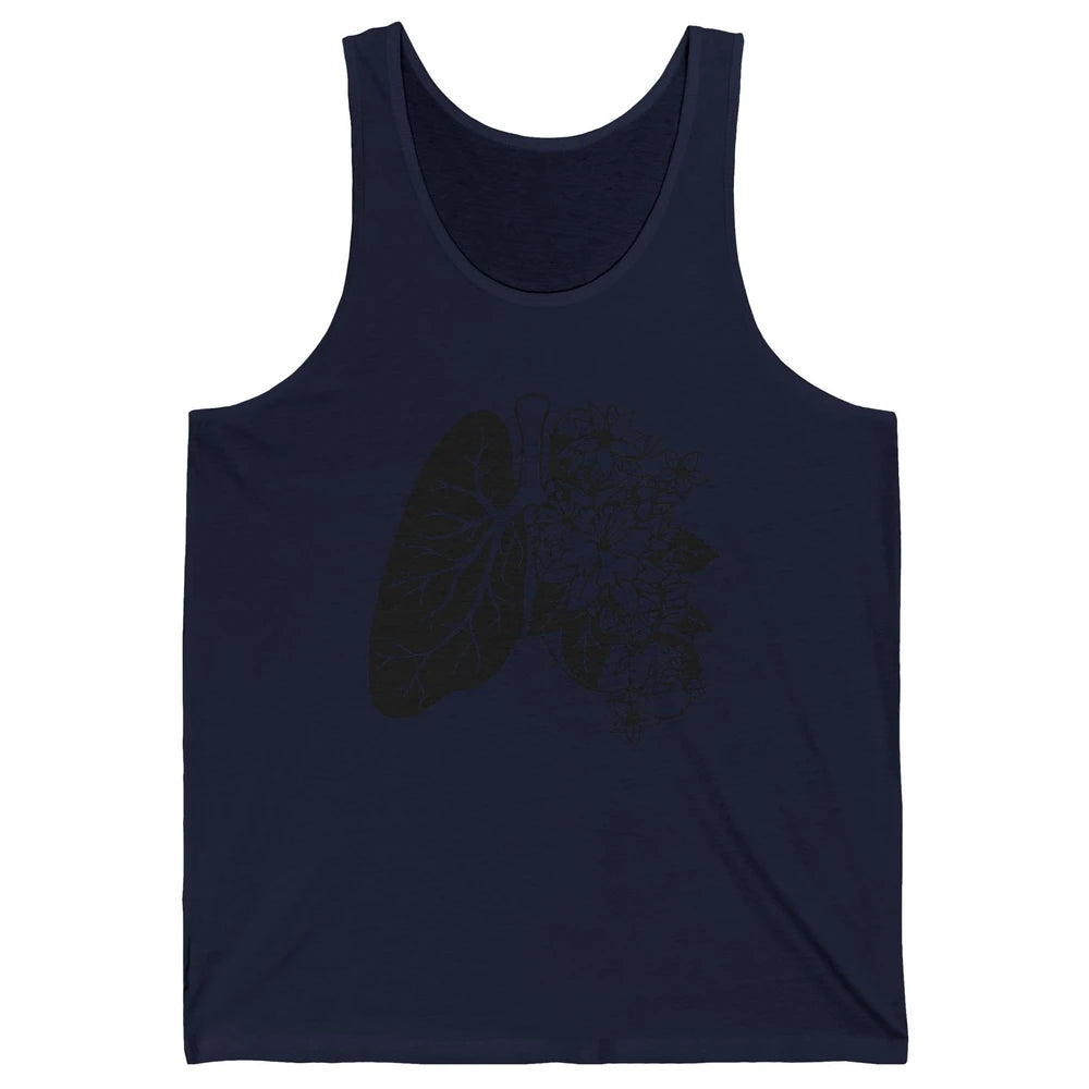 Anatomical Lungs Floral Breathe Respiratory Therapy RT Unisex Jersey Tank