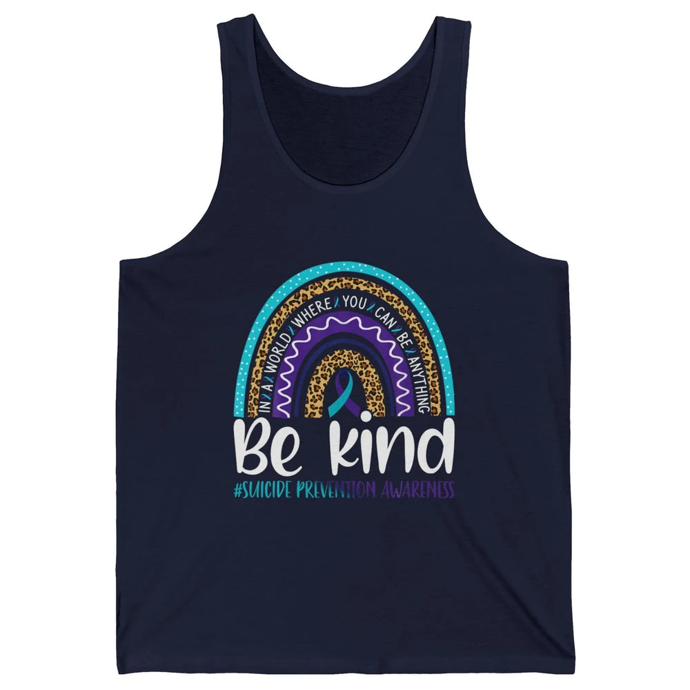 Be Kind Leopard Rainbow Suicide Prevention Awareness Month Unisex Jersey Tank