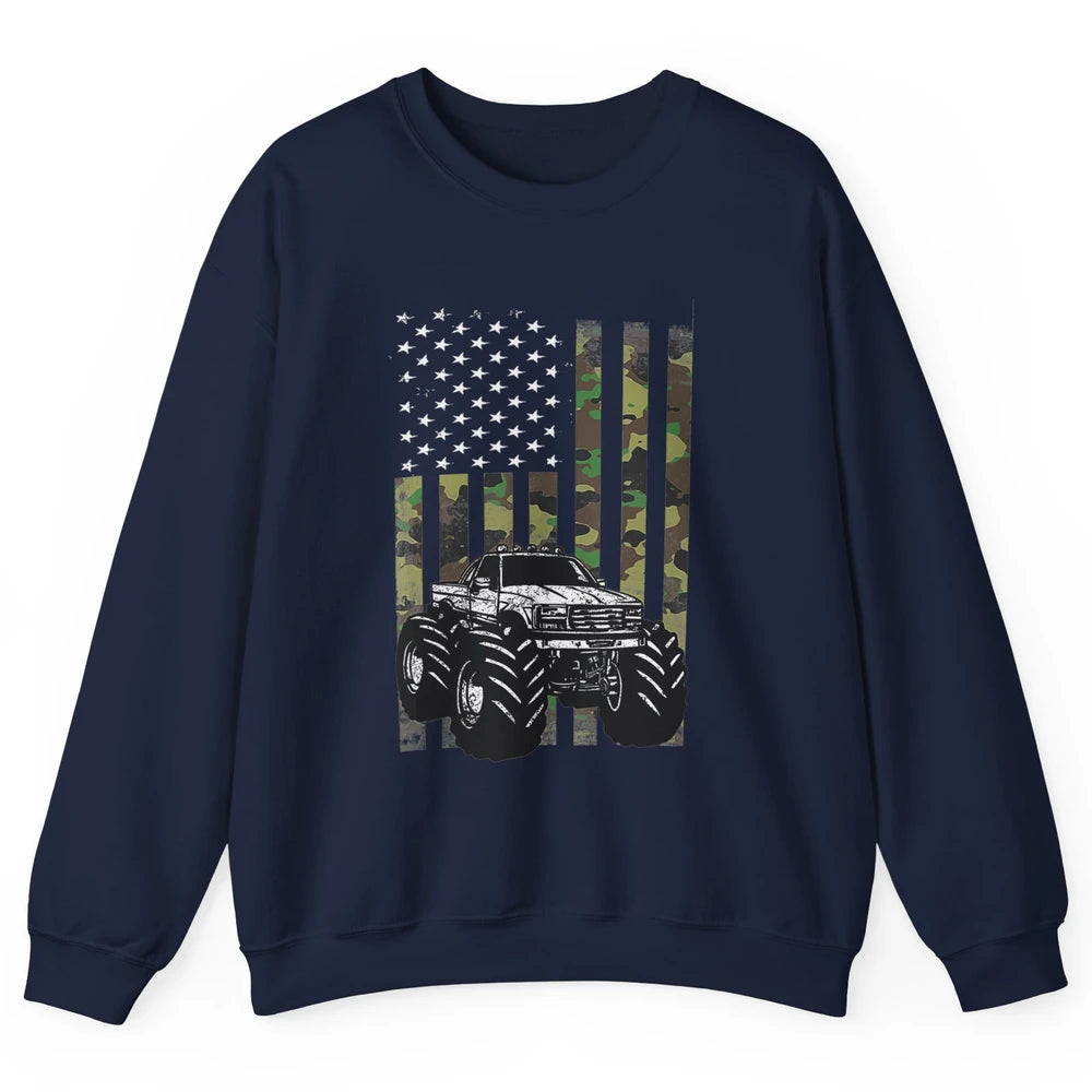 Truck Camo Flag Mud Ride Retro UTV SXS Racer Four Wheeler Unisex Crewneck Sweatshirt