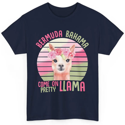 Vintage Cute Llama Bermuda Bahama Come On Pretty Llama Lover Classic Unisex T-Shirt