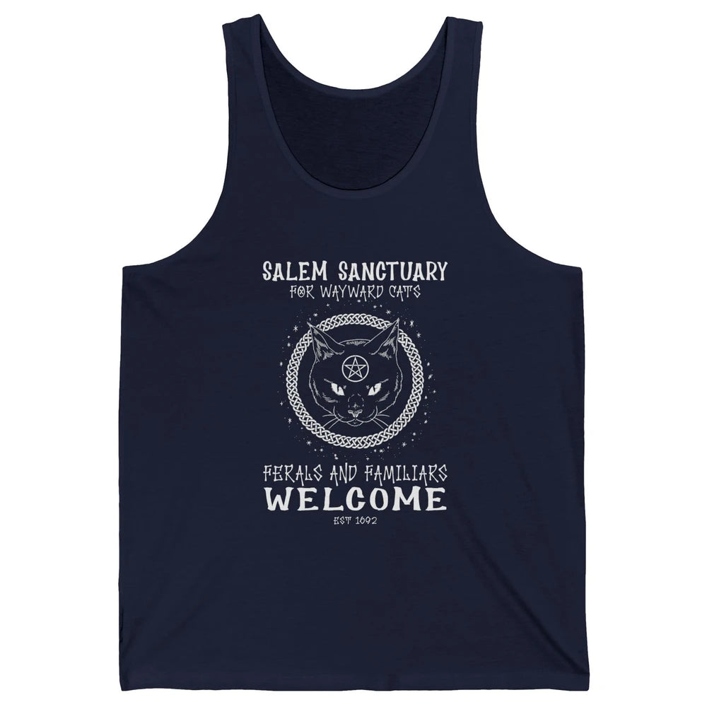 Witch Cat Salem Sanctuary Witch City Halloween Night Costume Unisex Jersey Tank