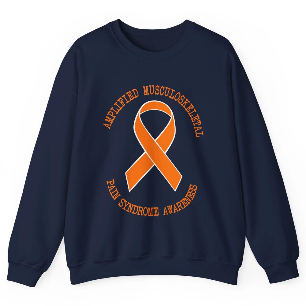 Amplified Musculoskeletal Pain Syndrome AMPS Orange Ribbon Unisex Crewneck Sweatshirt