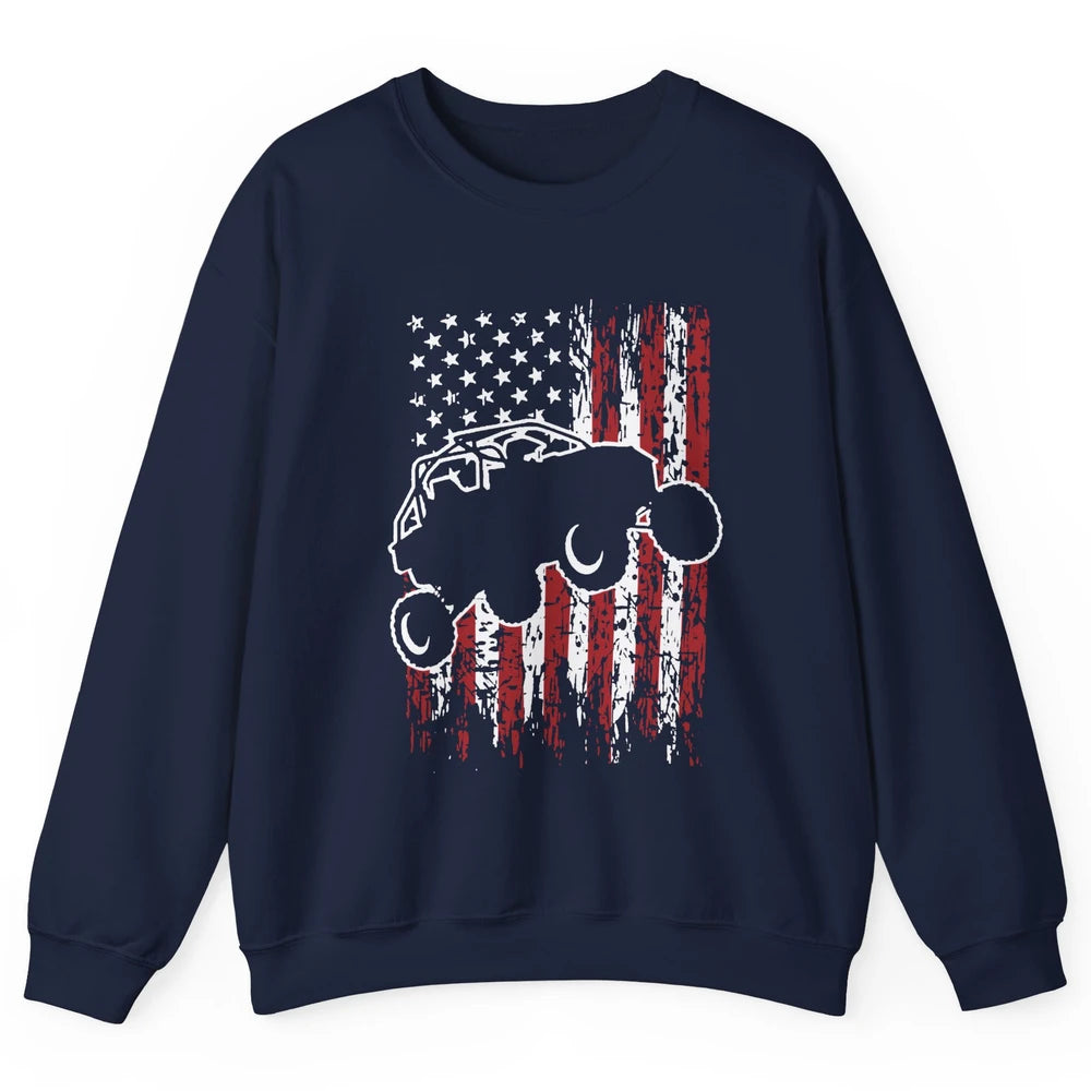 US Flag ATV Side By Side Rider UTV July 4th Offroad Riding Unisex Crewneck Sweatshirt