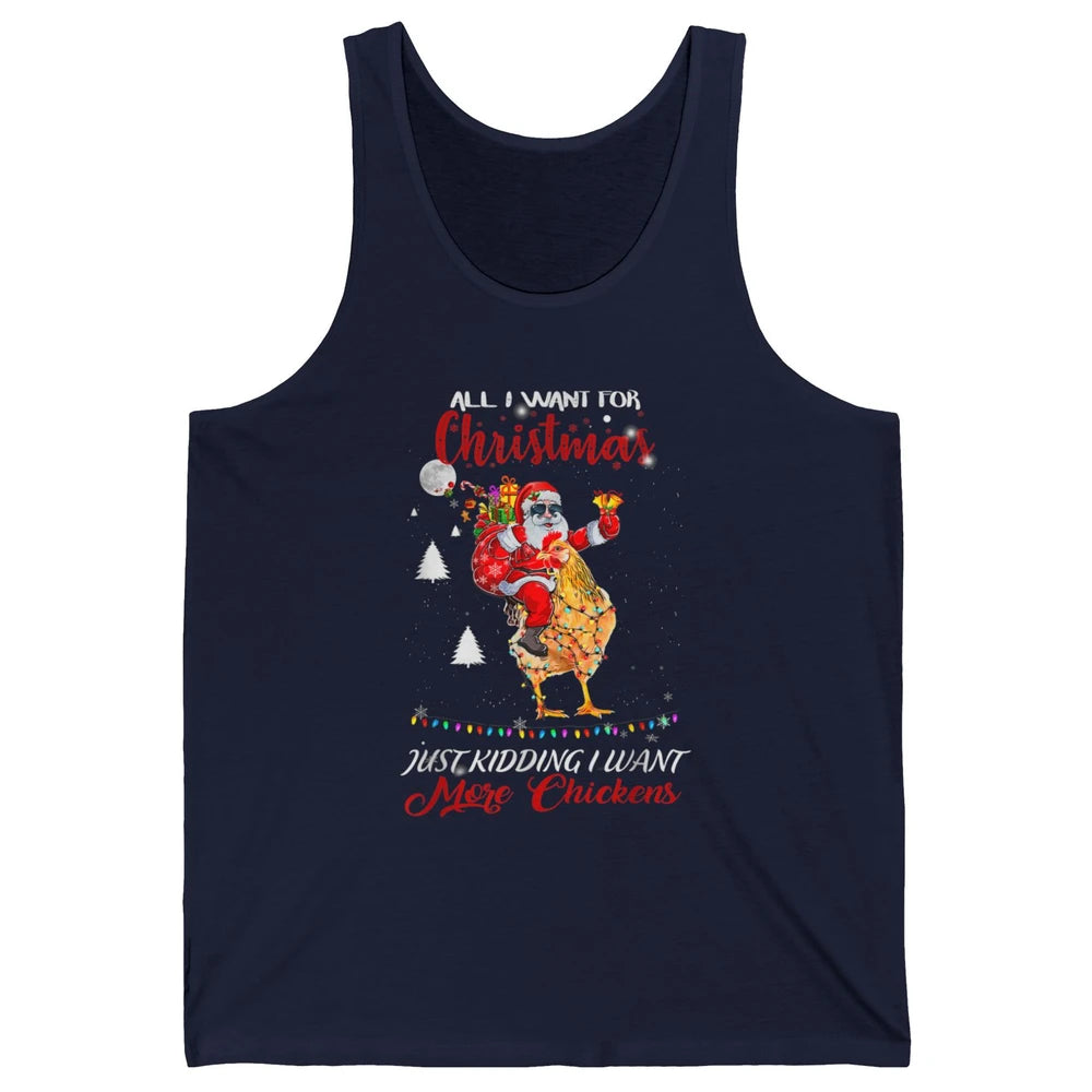 Merry Christmas Funny Santa Claus Riding Chicken Xmas Vibes Unisex Jersey Tank