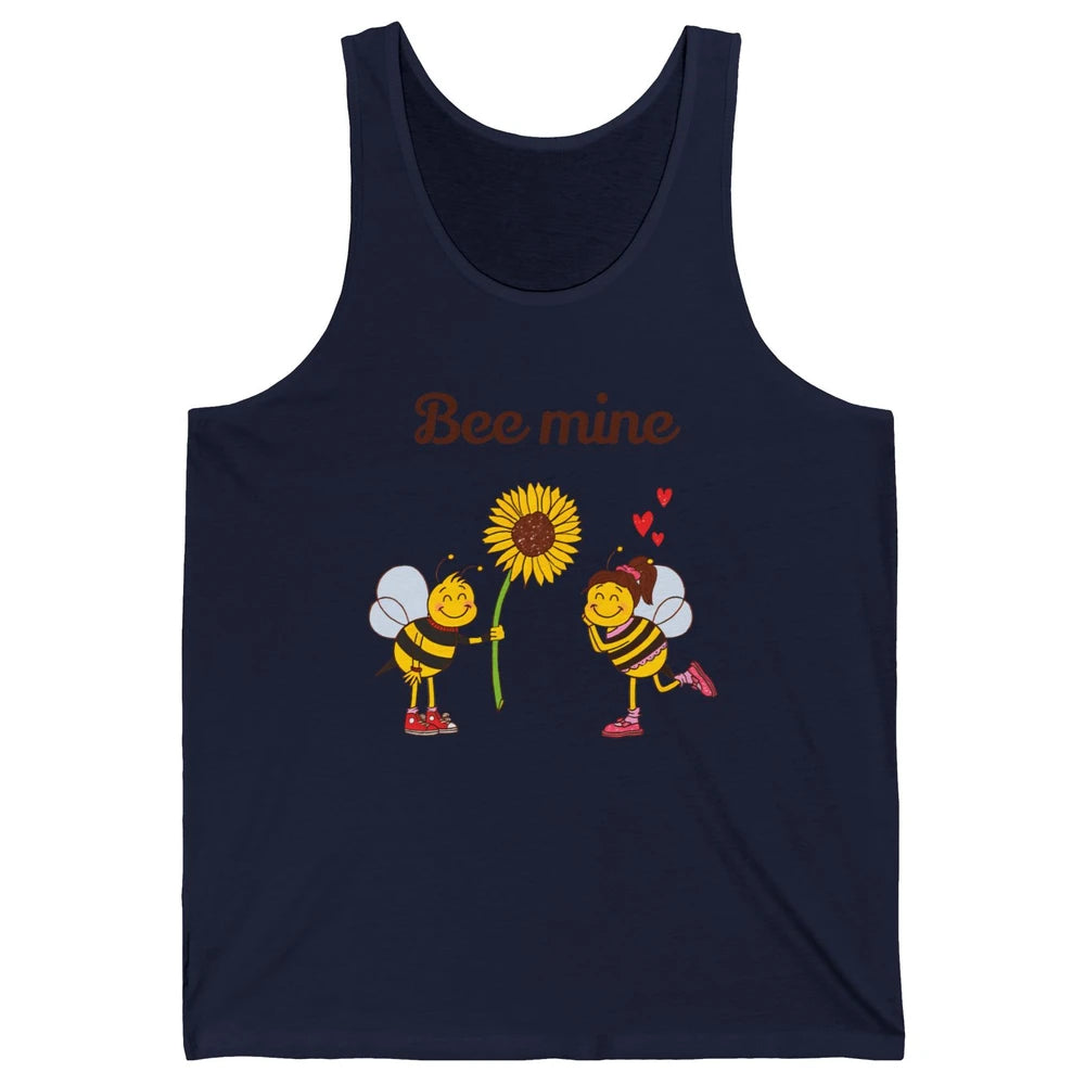 Bee Mine Love Valentine's Day Couple Romantic Bee Love Unisex Jersey Tank