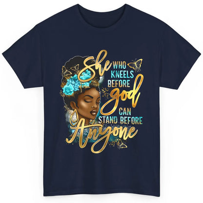 Black Girl She Who Kneels Before God Christian Afro Women Classic Unisex T-Shirt