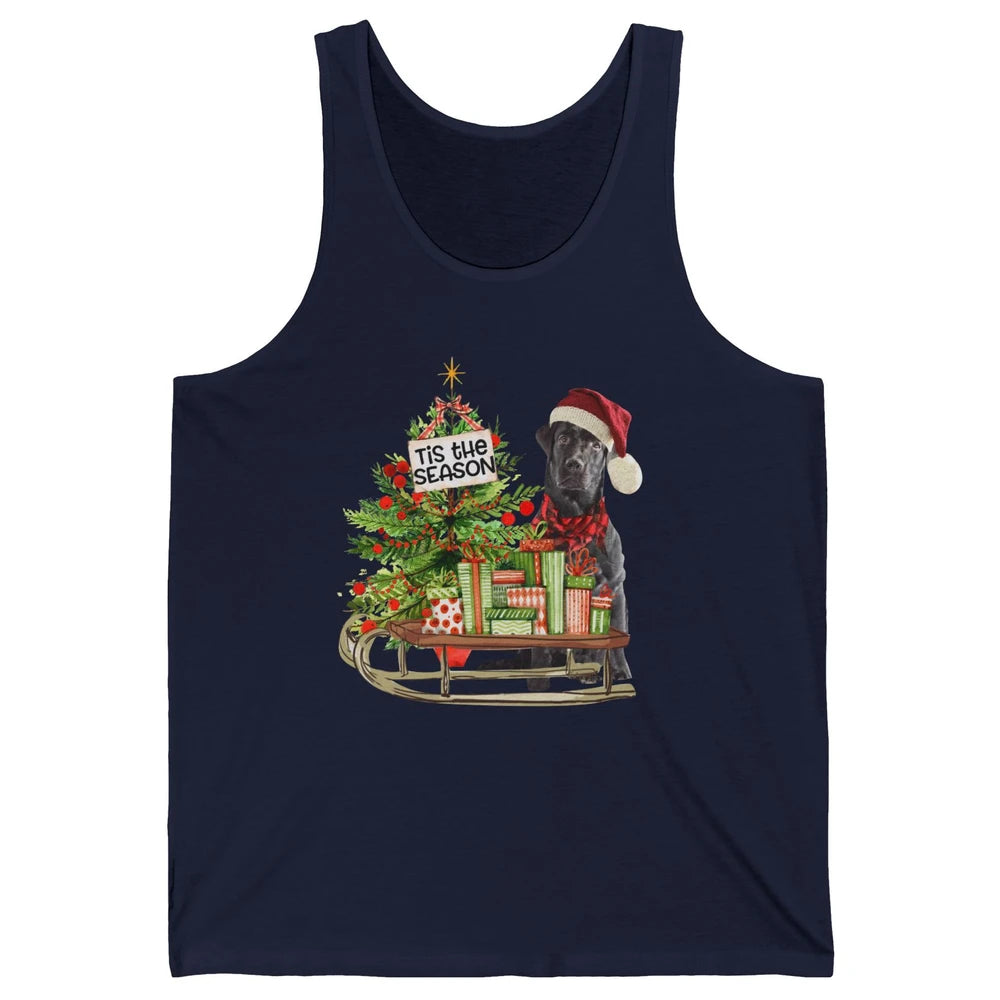 Black Labrador Christmas Tree Tis The Season Black Lab Mom Unisex Jersey Tank