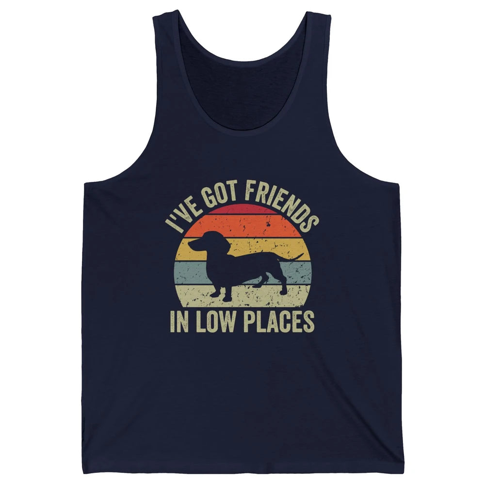 Vintage Dachshund I've Got Friends In Low Places Wiener Mom Unisex Jersey Tank