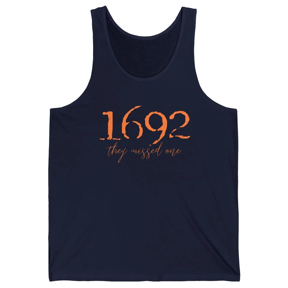 Retro Salem Witch 1692 They Missed One Halloween Witch Magic Unisex Jersey Tank