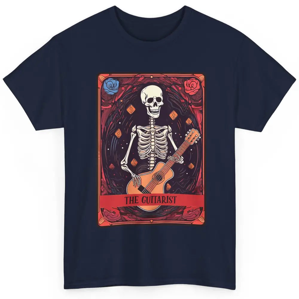 Retro Skeleton Musician The Guitarist Tarot Card Halloween Classic Unisex T-Shirt