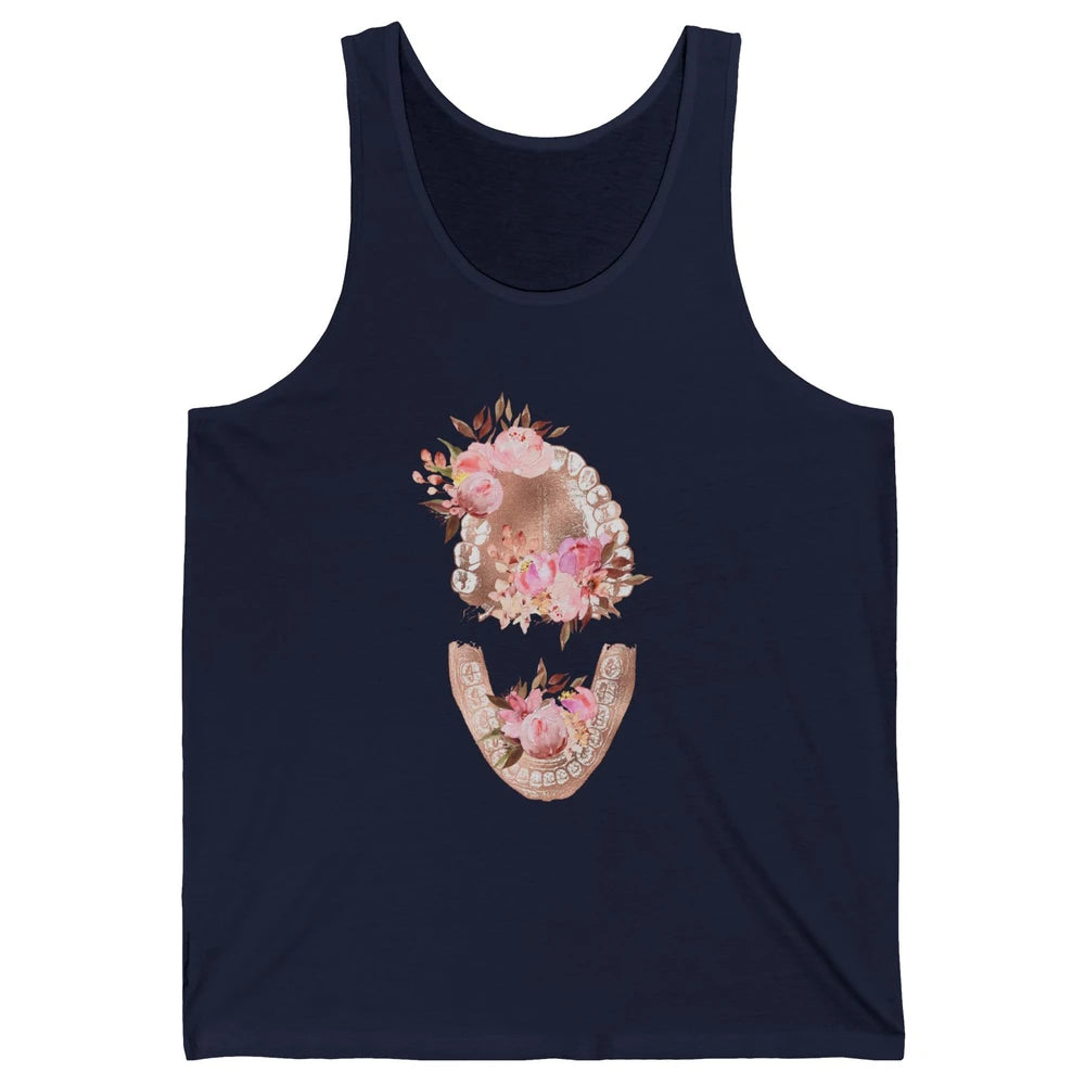 Vintage Floral Tooth Dental Hygienist Dentist Life Unisex Jersey Tank