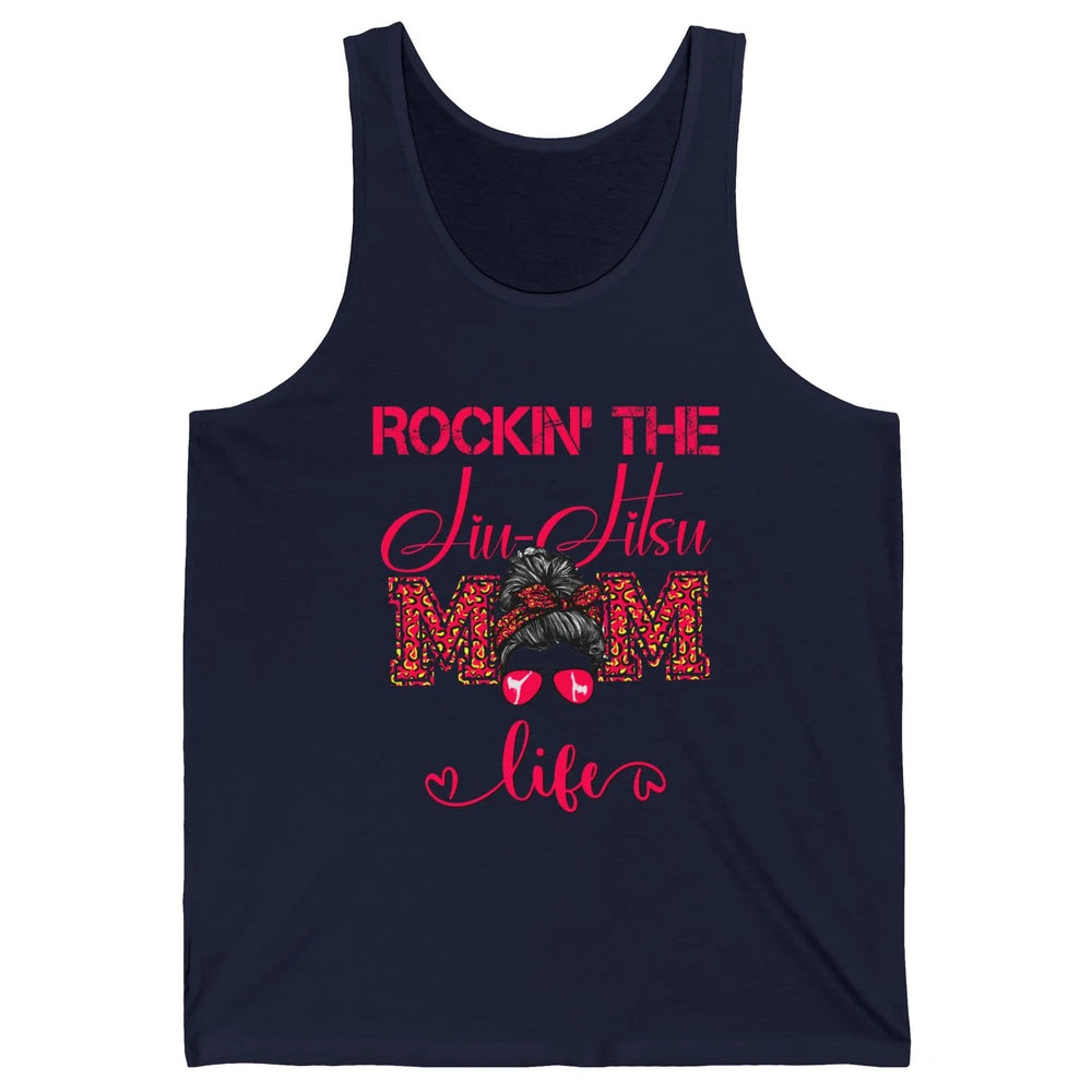 Vintage Messy Bun Jiu Jitsu Mom Life Taekwondo Martial Art Unisex Jersey Tank