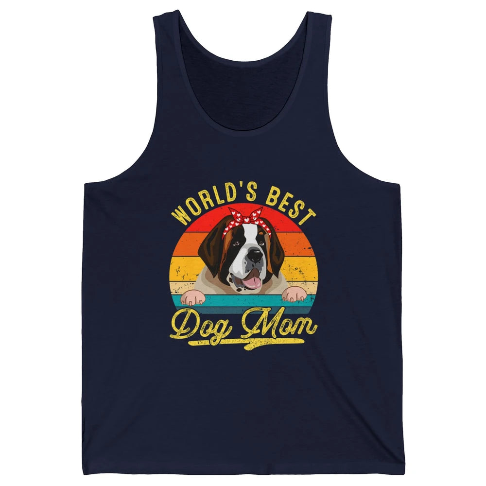 World Best Saint Bernard Dog Mom Funny Sunflower Mothers Day Unisex Jersey Tank