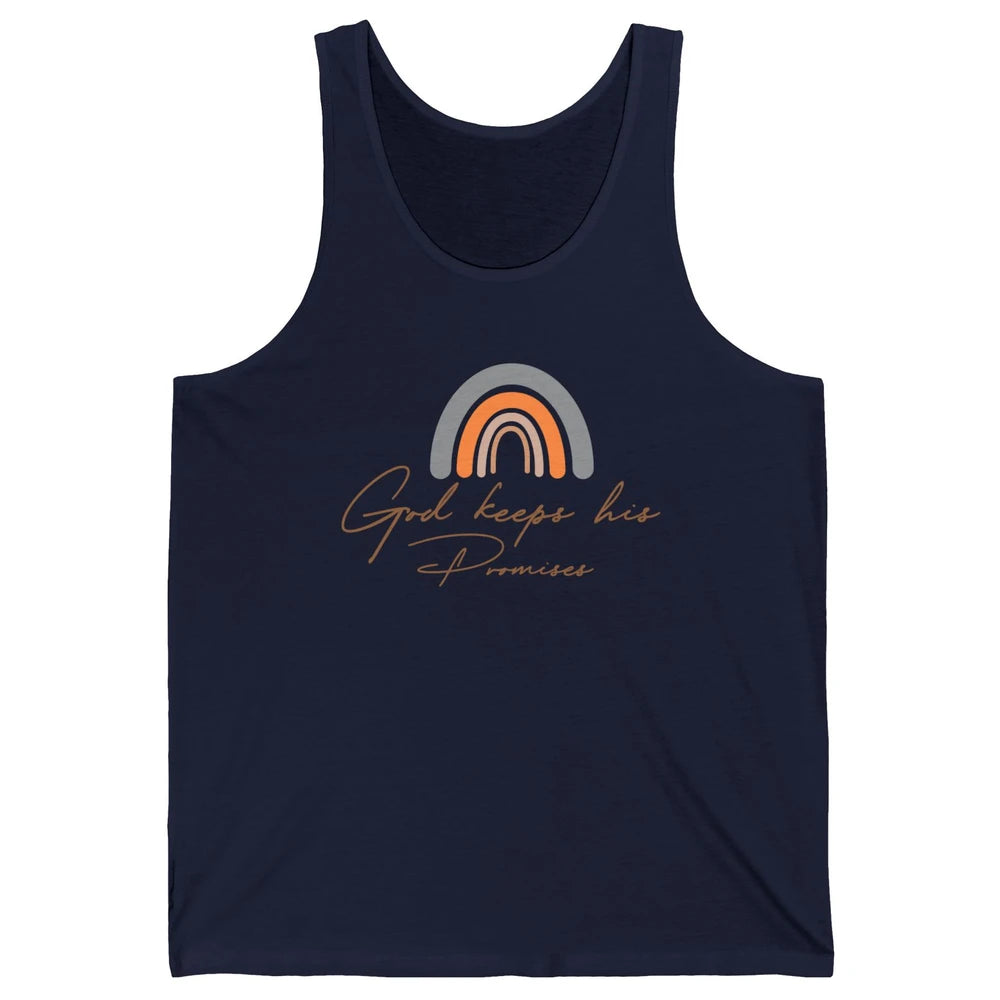 Boho Rainbow God Keeps His Promises Christian Religious Unisex Jersey Tank