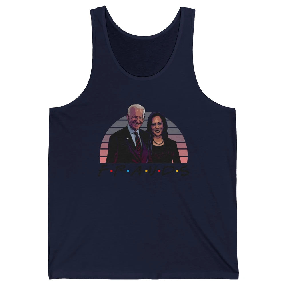 Vintage Joe Biden Frauds Anti Biden Liberals Kamala Harris Unisex Jersey Tank