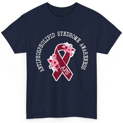 Antiphospholipid Syndrome Awareness APS Burgundy Ribbon Classic Unisex T-Shirt