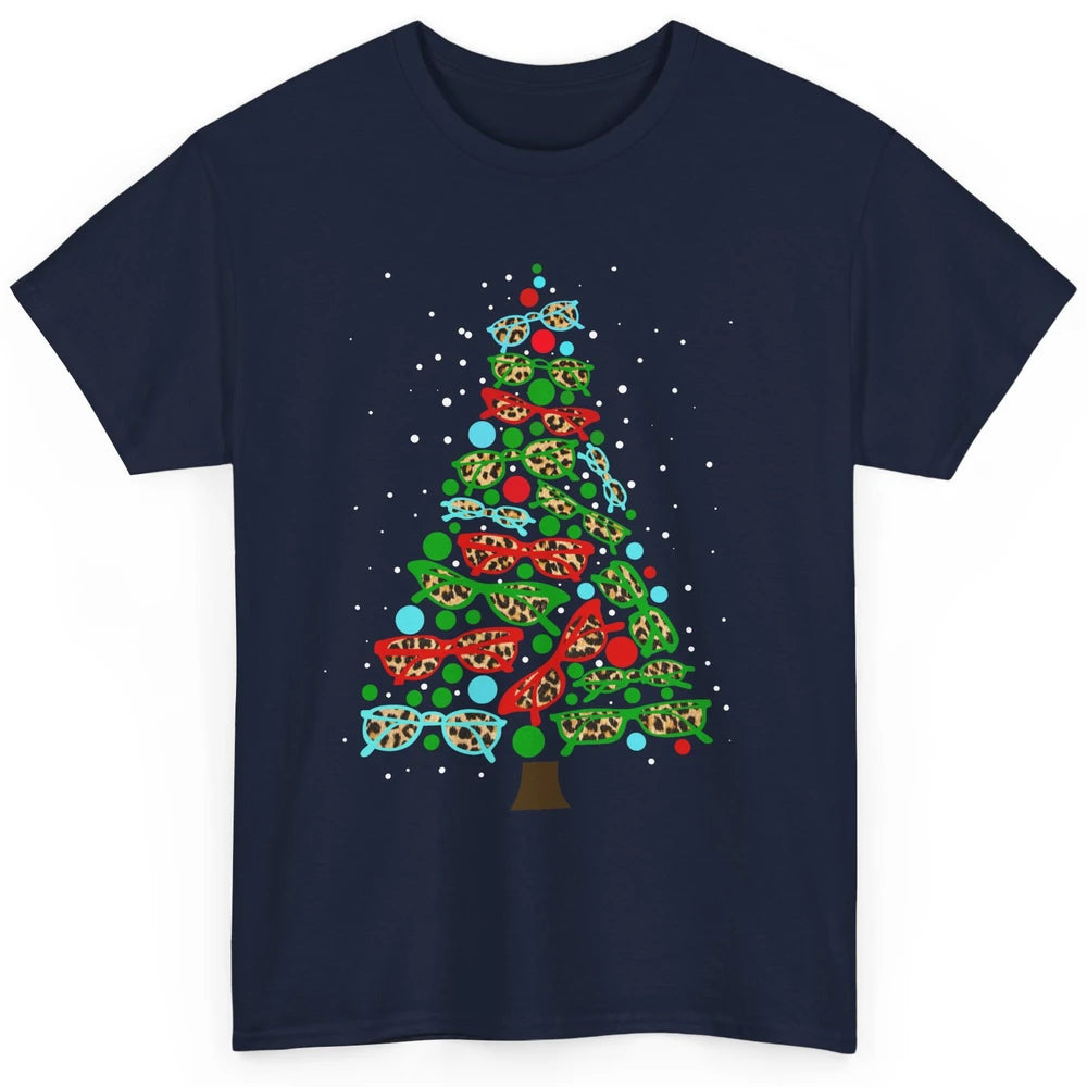 Funny Optometrist Sunglasses Christmas Tree Optician Leopard Classic Unisex T-Shirt