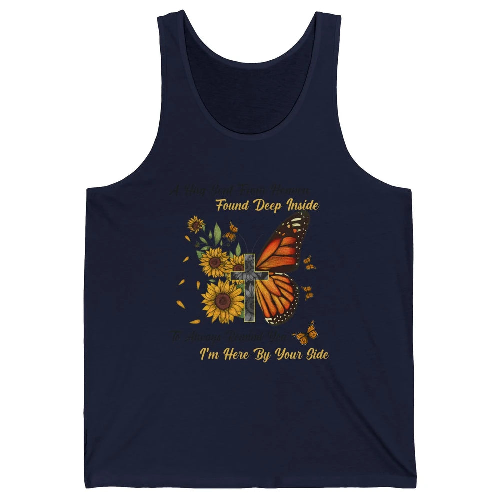 Butterfly Sunflower Jesus Cross Im By Your Side Heaven Angel Unisex Jersey Tank