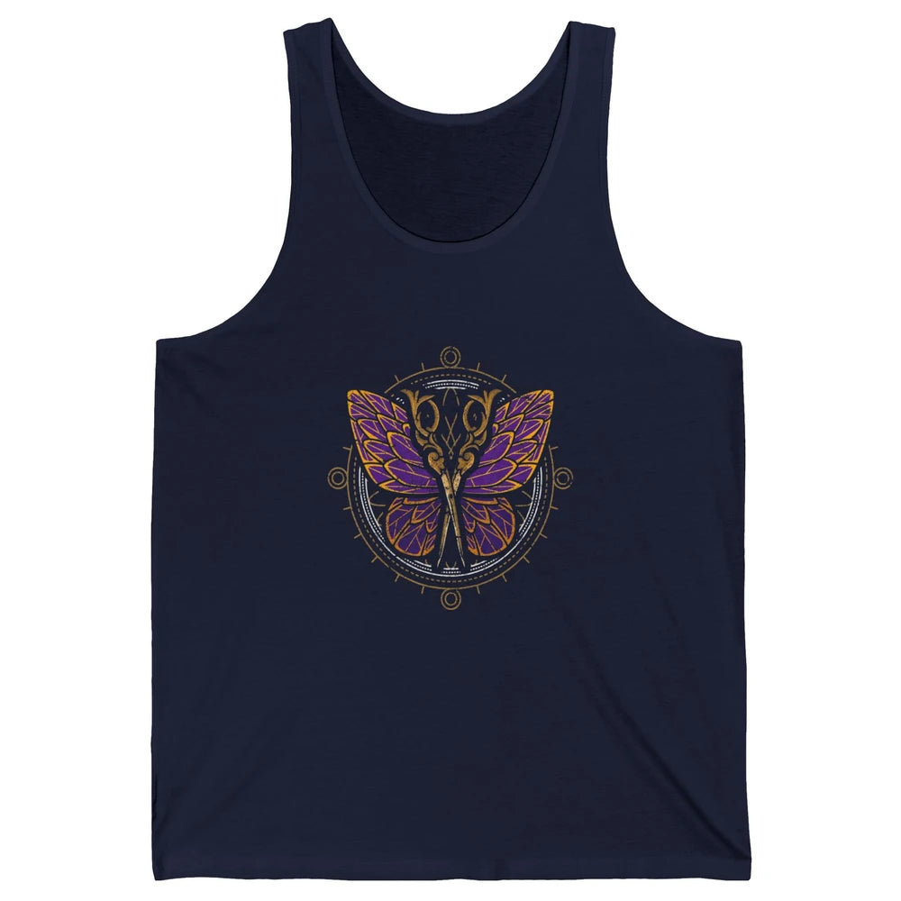 Woman Hair Butterfly Barber Hairstylist Hairdresser Retro Unisex Jersey Tank