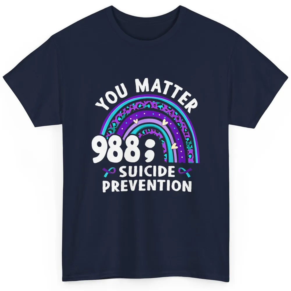 Suicide Prevention Month Hotline Semicolon Rainbow Warrior Classic Unisex T-Shirt