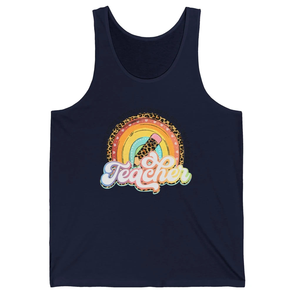 Teacher Life Love Inspire Motivate Appreciation Gift Rainbow Unisex Jersey Tank